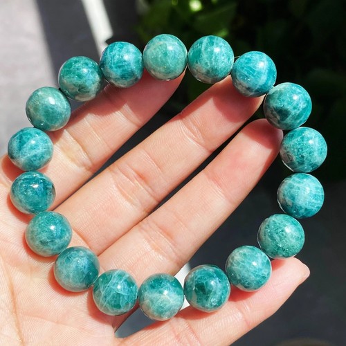 11.6mm Natural Green Apatite Crystal Beads Bracelet C1662 - Picture 3 of 8