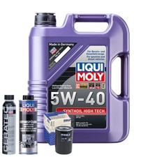 Motoröl 5W40 LIQUI MOLY Synthoil High Tech 5L+MAHLE Ölfilter +Spülung +Cera Tec