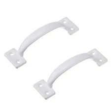 V171 6-1/2" Gate Handle, Screen Door Handle in White- 2 Pack 2 Pack White
