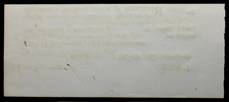 December 1, 1790 Connecticut Comptroller receipt for £6, 6s, 6d - Image 2 of 2