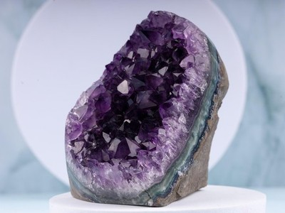 Amethyst Cut Base, ''AAA'' Uruguayan Purple Geode Cluster Healing Crystal, 5 sizes