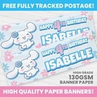 PERSONALISED CINNAMOROLL BANNER ANY NAME CINNAMOROLL PARTY PHOTO BANNERS