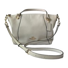 Coach Chalk Pebbled Leather Kacey Convertible Satchel W/ Strap Clean C6229 EUC