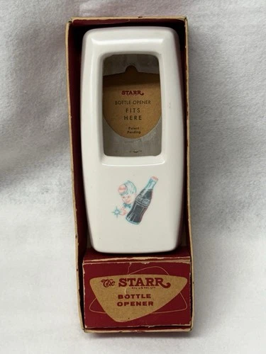 Vintage Coca-Cola 1950s The Starr Bottle Opener W/ Cap Catcher Feature EXC
