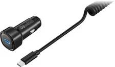 Insignia- 30W 4 ft. Car Charger Kit for Smartphones, Tablets and More - Black