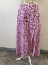PINK  WHITE MIX FLORAL A LINE SKIRT WITH SLIT SIZE M