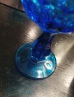 Pair Of Vintage Fenton Glass Compote Vase Colonial Blue Thumbprint — photo 5