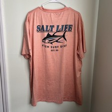 Salt Life-Live Salty XXL Coral Color 2003 Logo SLX UVapor short sleeve