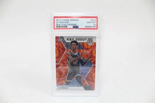 2019 Panini Mosaic Ja Morant Reactive Orange NBA Debut Card #274 PSA Gem Mint 10