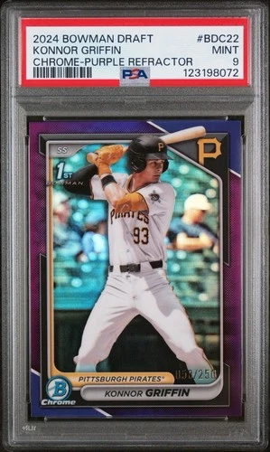 2024 Bowman Chrome Draft Konnor Griffin 1st Purple Refractor PSA 9