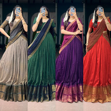 Women's Poly Cotton Lehenga Choli Set with Gota Patti Dupatta Traditional Wear