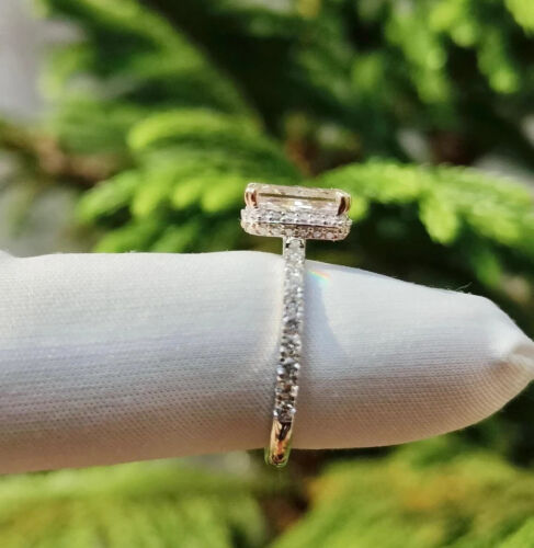 Radiant 4.40Ct IGI Fancy Vivid Pink Lab-Grown Diamond Hidden Halo Ring 14k Gold - Picture 2 of 13