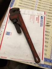 Vintage Ridgid 18" HEAVY DUTY Pipe Wrench Made by Ridge Tool Co. Elyria Ohio USA