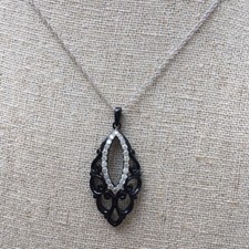 .33 CTW Genuine Diamond Sterling Silver Pendant Necklace 18  Chain 925