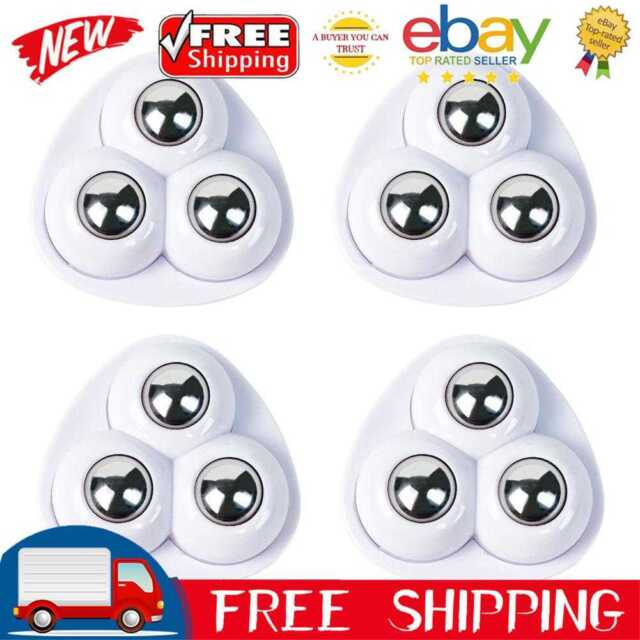 4pcs Sticky Swivel Pulley No Noise for Bins Storage Box Furniture (White A)