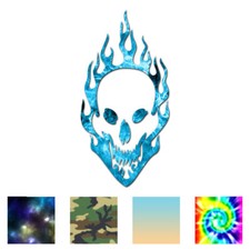 Skull Flames Fire - Vinyl Decal Sticker - Multiple Patterns  Sizes - ebn1383
