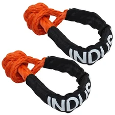 2 PCS Synthetic Soft Shackle Rope 1/2"x22" 37400lb BS, Recovery Tow Strap