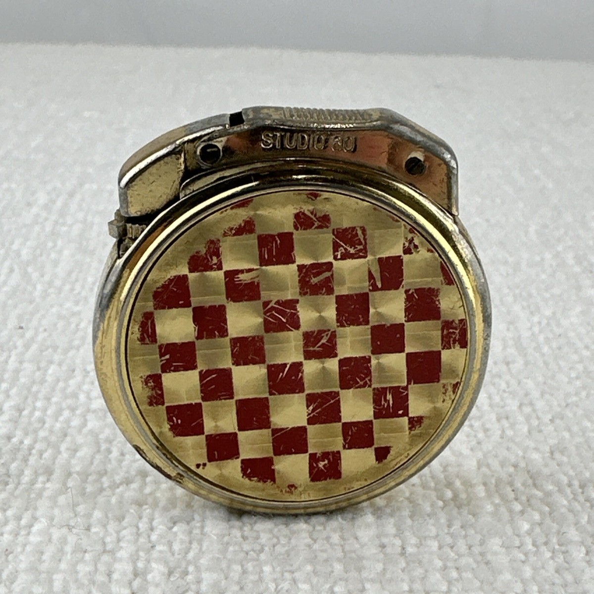 Vintage Studio 60 Butane Lighter - Golden Round Japan Red