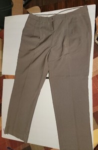 Vintage Sears Perma-Prest  Mens 36x32 Khaki Dress Pants Polyester Pre-owned 