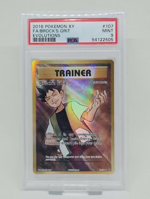 Pokemon Karte - Brock's Grit 107/108 Fullart XY Evolutions PSA 9 EN !