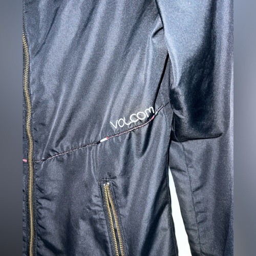 Volcom Windbreaker Jacket Lightweight Full Zip Activewear Black Small - Picture 2 of 5