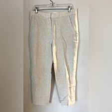 BANANA REPUBLIC Women  s Beige 100 Linen Lina Slim Pants Size 10