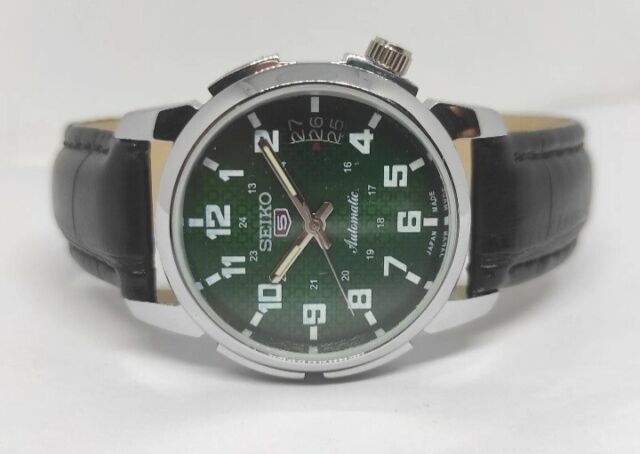 Seiko 5 Automatico Vintage 17Jwls Verde Viso Octa Custodia Formali Polso Watch