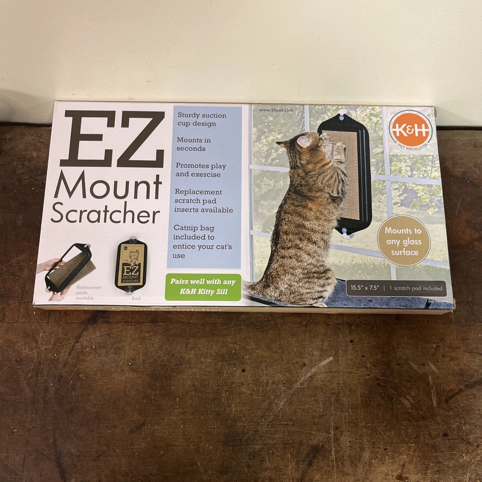 K & H EZ Montaje Rascador Gatos, Se Monta en Superficie de Vidrio 15.5”x7.5” Foto 3 de 4