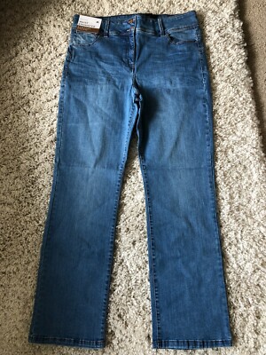NEXT WAIST ENHANCER BOOTCUT HIGH RISE BLUE DENIM