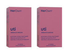 HER OWN - UTI - Relieve & Restore 30 Veggie Capsules (Total 60) NEW