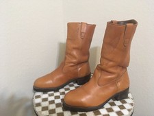 GOLD EAGLE MSTEEL TOE MOTORCYCLE BOOTS VINTAGE MADE in USA BROWN TAN 9.5 E