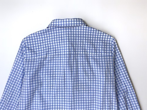 Ermanno Scervino Blouse Women's Long Shirt Blue Check Beaded Embroidery - Picture 13 of 16