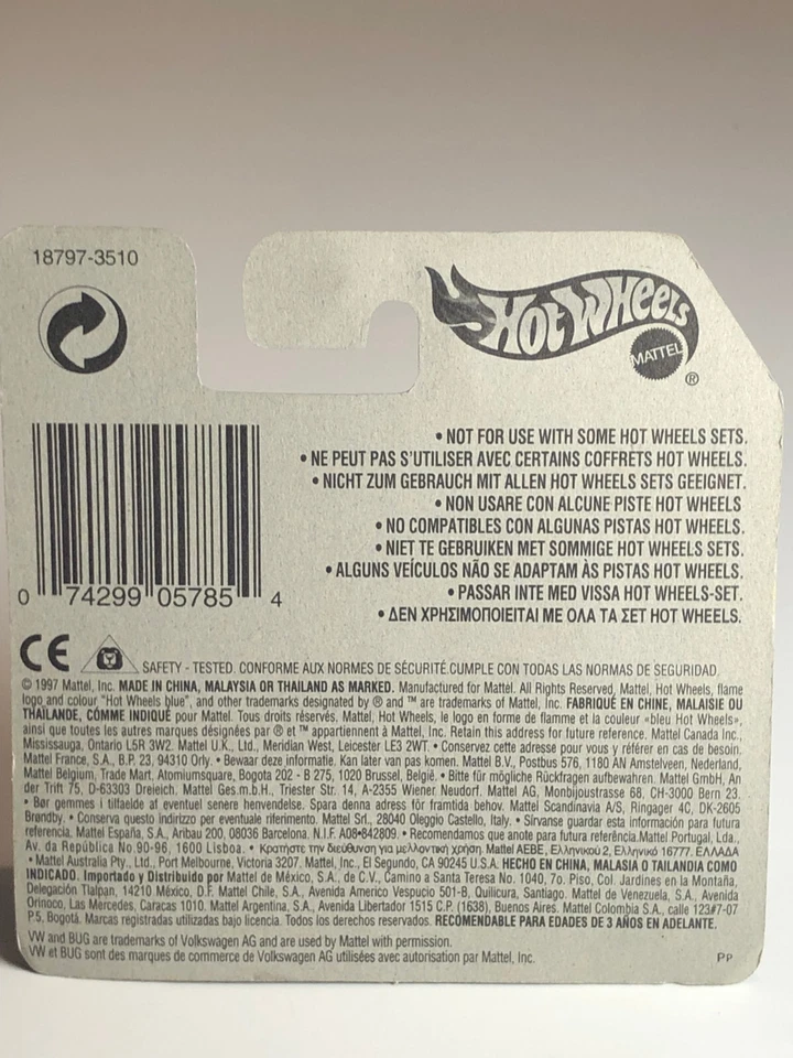 HOT WHEELS MATTEL VW BUG 1/43 Nº 3 OF 40 MIB - Imagen 3 de 3