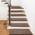 PURE ERA Bullnose Plush Soft Carpet Stair Treads 14pc Set Non-Slip Self Adhesive