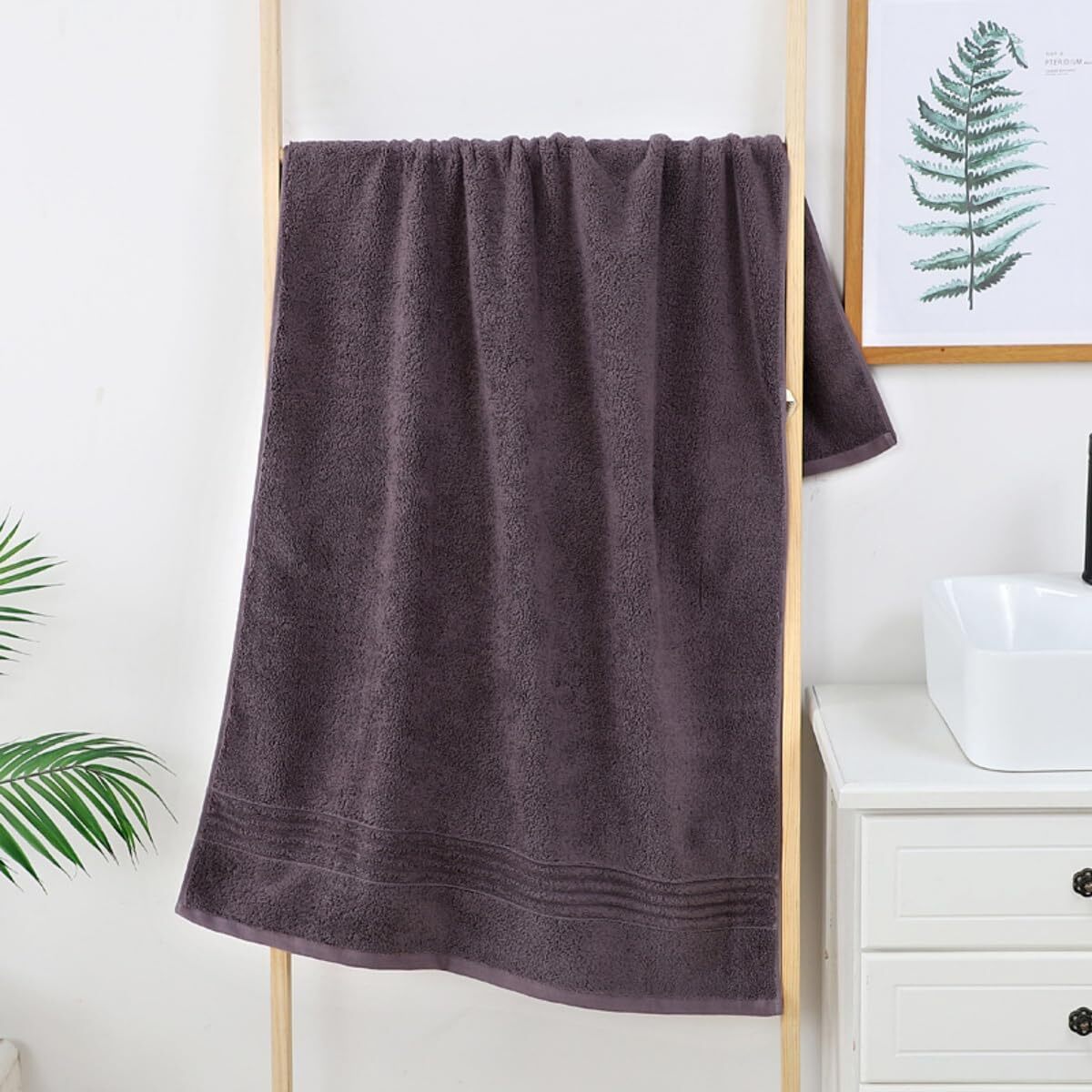 6 Piece Bath Towel Set,100% Cotton Soft Towels for Bathroom,2 Large ...
