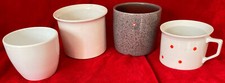 Ensemble De 4 Pots De Fleurs En Céramique Blanc Gris Jusqu'à 20x16cm