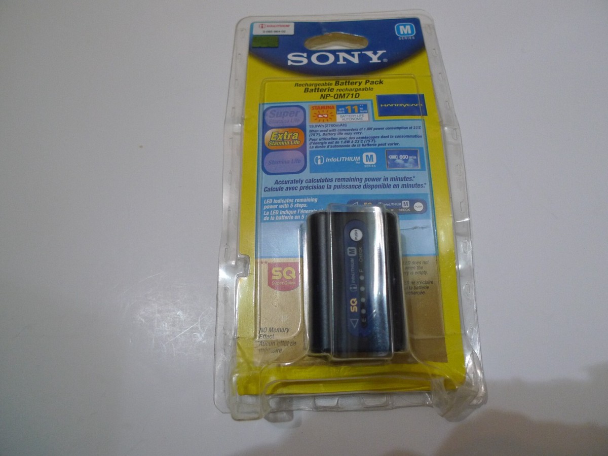 New Genuine Sony NP-QM71D Rechargeable Camcorder Battery for
