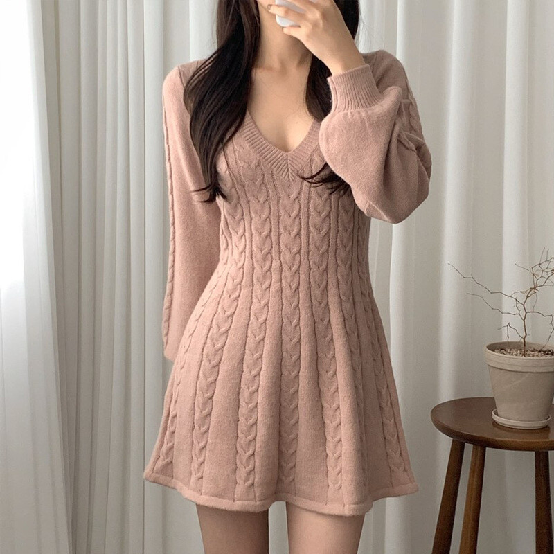 New Womens V Neck Slim Fit Sweater 