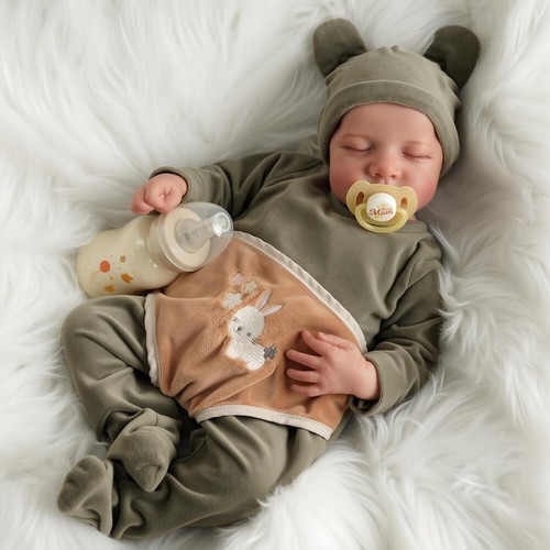 Realistic Reborn Baby Dolls Full Body Vinyl Boy Doll Newborn baby Kids Gift - Picture 2 of 8