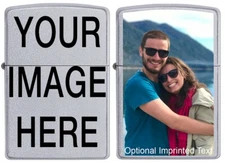 TWO SIDED CUSTOM ZIPPO LIGHTER PERSONALIZE BOTH SIDES WITH YOUR IMAGES OR LOGOS