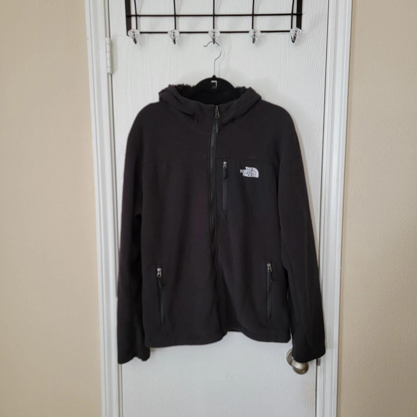 The North Face Fleece Hoodie Jacket Medium Black Men's