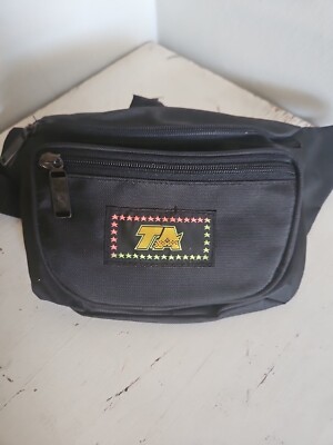 Vintage 1980's TA Fanny Pack Three Pockets BLACK One Size