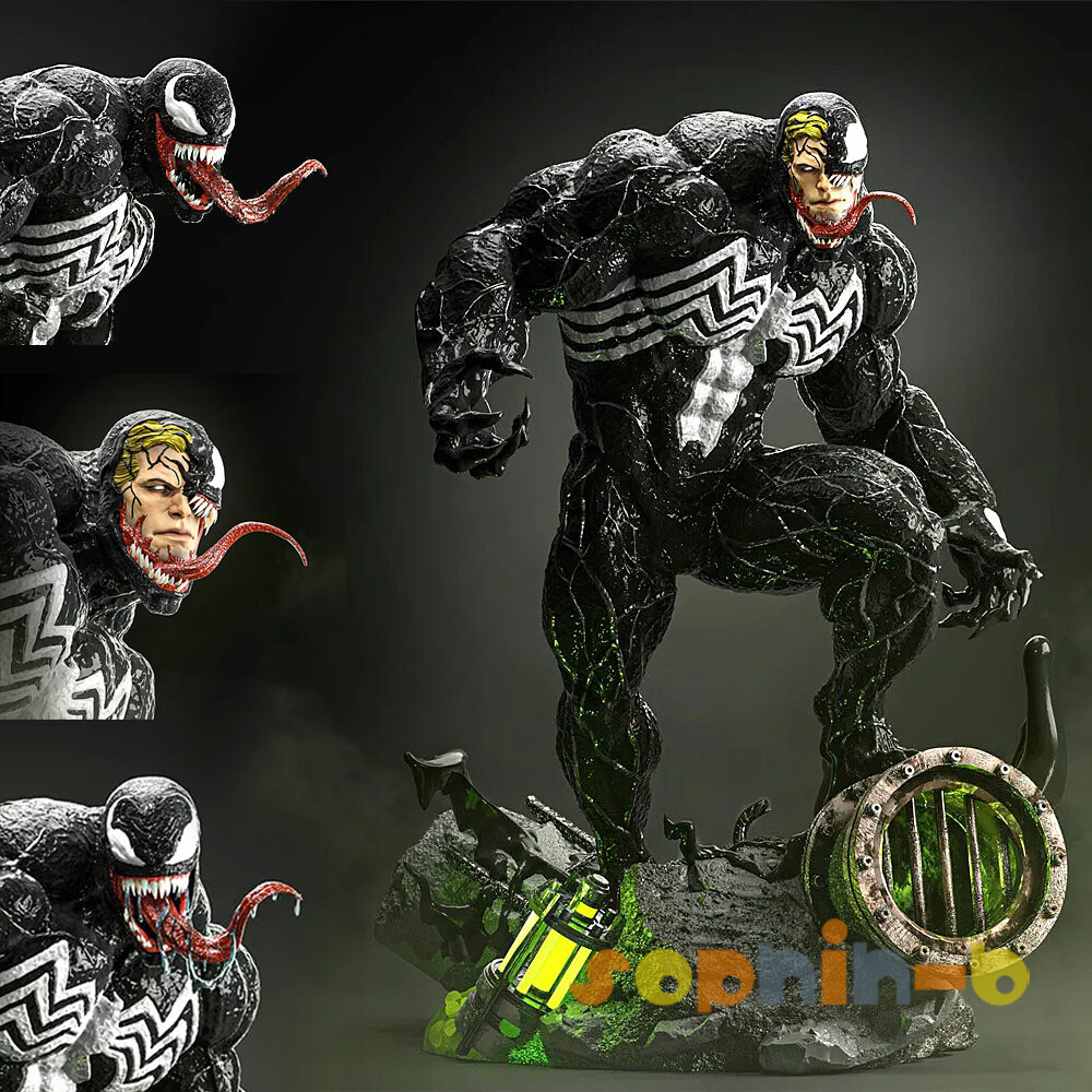Venom 3 Heads Resin 1:4 Scale Model Kit Unpainted 3d Print Venom 3 Heads Resin 1:4 Scale Model Kit Unpainted 3d Print