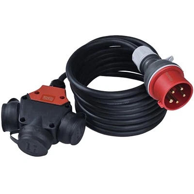 ROADEU CEE Adapter 380V auf 220V, 16A Stecker auf 3x 220V Kupplung Starkstromkabel 10 M