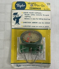 Taylor Compass Wrist/Pin-On New In Package Vintage Good For Prop