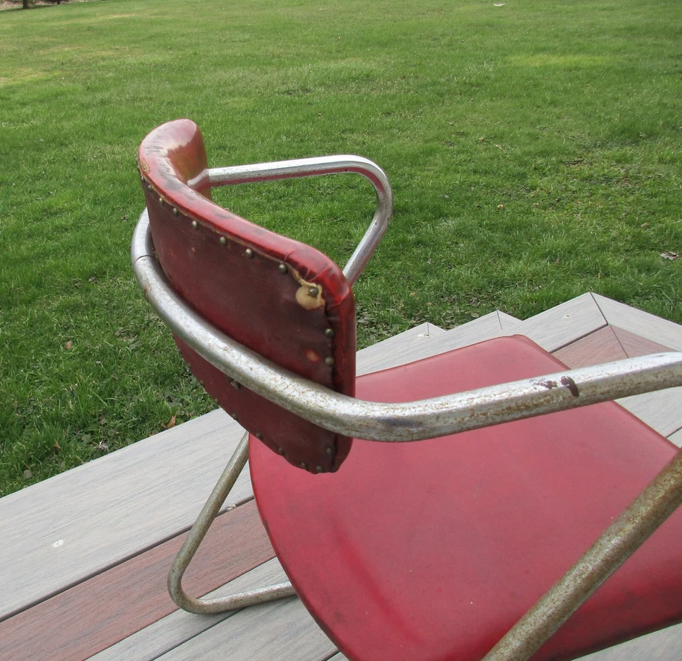 Silla Art Deco Máquina Edad Cromo Z Wolfgang Hoffman Howell Gilbert Rohde Era Foto 3 de 4