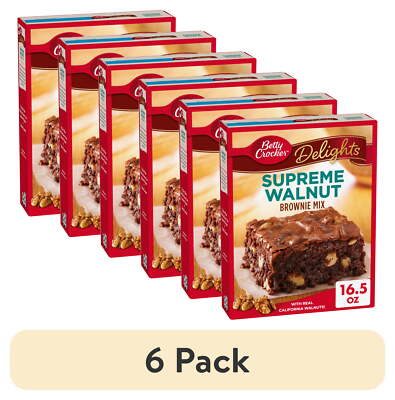 (6 Pack)  Delights Supreme Walnut Brownie Mix, 16.5 Oz. Delicious