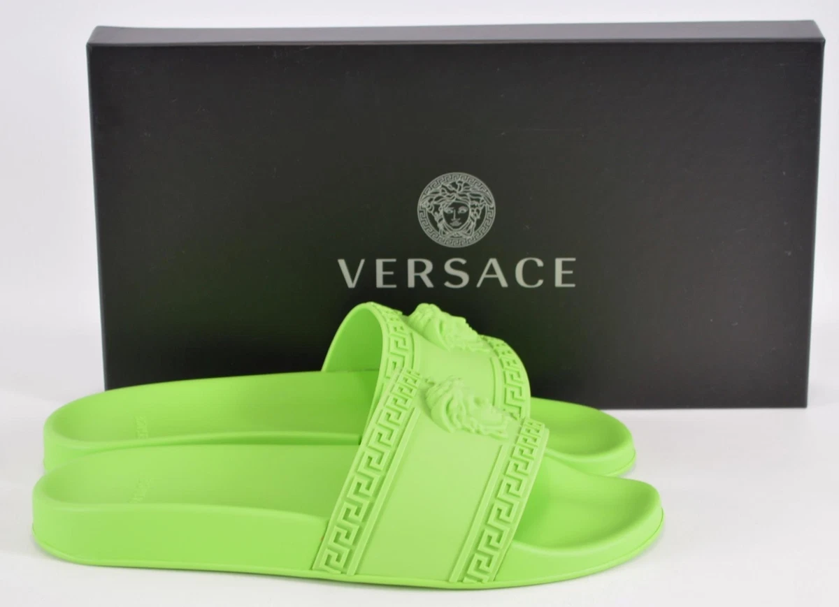 Versace neon slides sale