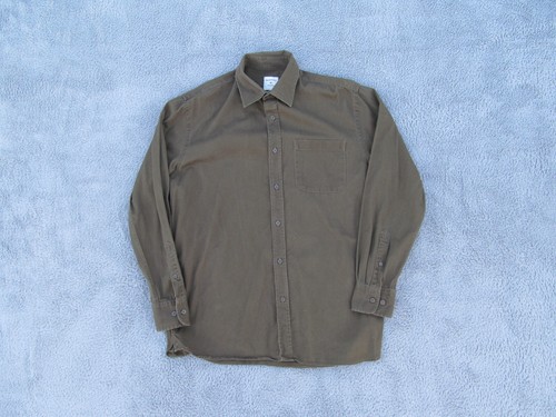 Samuel Windsor Shirt Mens Medium Khaki Denim Button Up Long Sleeve Casual