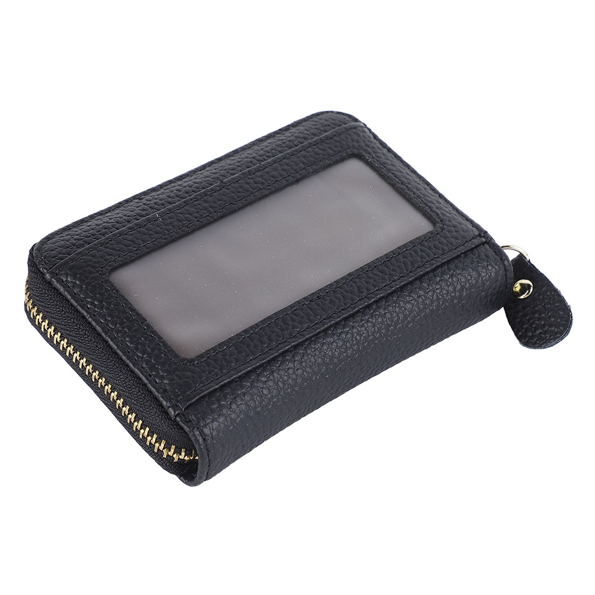 TEN×HOS WALLET BLACK Card Wallet Black Leather 10 Slots Compact Transparent